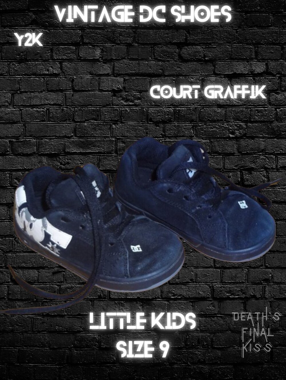 DC Shoes Court Graffik black suede grey white camo skate sneakers preschool 9